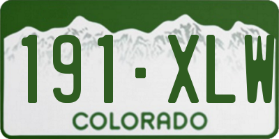 CO license plate 191XLW