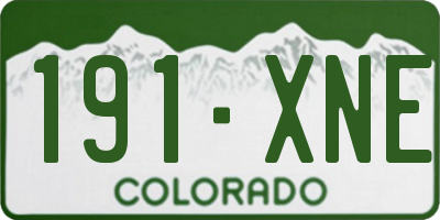 CO license plate 191XNE
