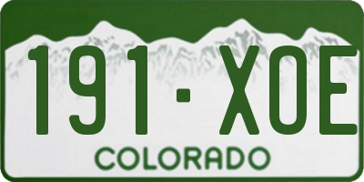 CO license plate 191XOE