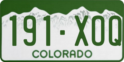 CO license plate 191XOQ