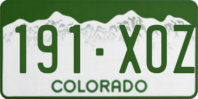 CO license plate 191XOZ