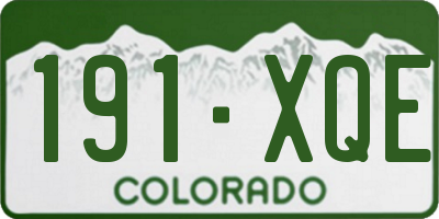 CO license plate 191XQE
