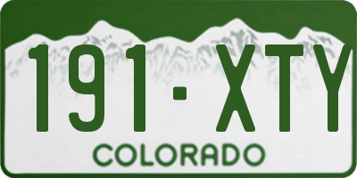 CO license plate 191XTY
