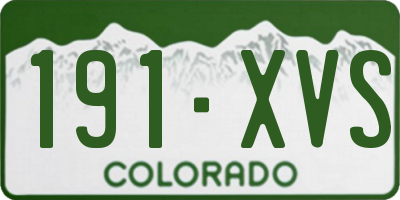 CO license plate 191XVS