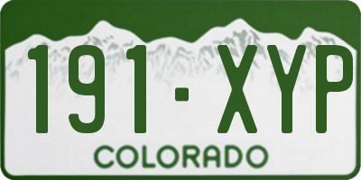 CO license plate 191XYP