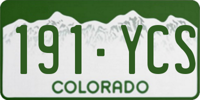 CO license plate 191YCS