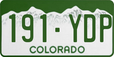 CO license plate 191YDP
