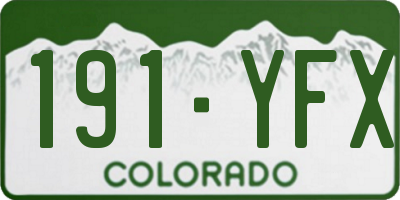 CO license plate 191YFX