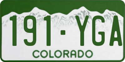 CO license plate 191YGA