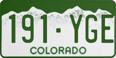 CO license plate 191YGE