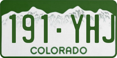 CO license plate 191YHJ