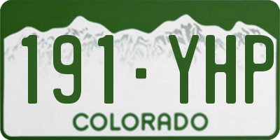 CO license plate 191YHP