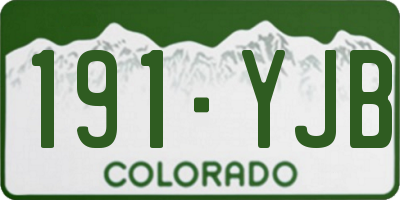 CO license plate 191YJB