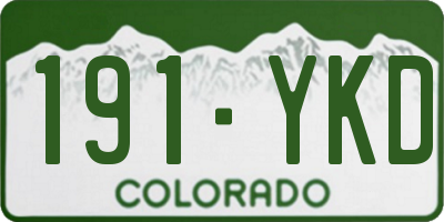 CO license plate 191YKD