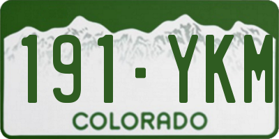 CO license plate 191YKM