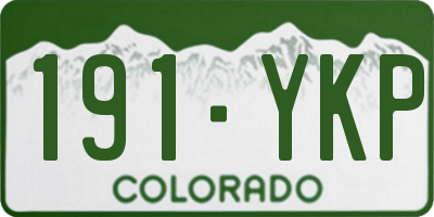 CO license plate 191YKP