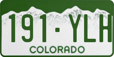 CO license plate 191YLH