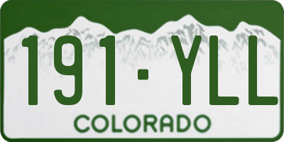 CO license plate 191YLL