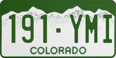 CO license plate 191YMI