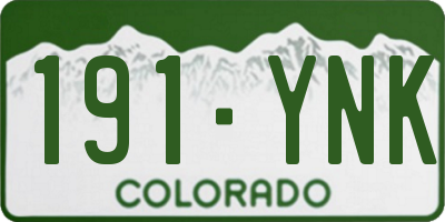 CO license plate 191YNK