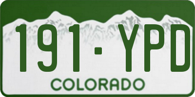 CO license plate 191YPD