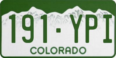 CO license plate 191YPI