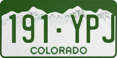 CO license plate 191YPJ