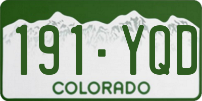CO license plate 191YQD