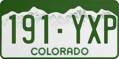 CO license plate 191YXP