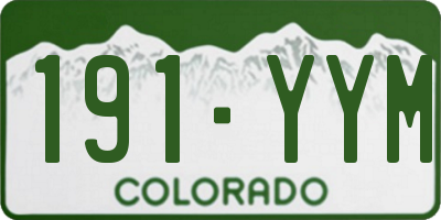 CO license plate 191YYM