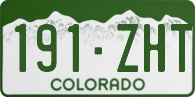 CO license plate 191ZHT