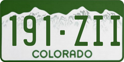 CO license plate 191ZII