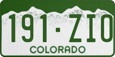 CO license plate 191ZIO