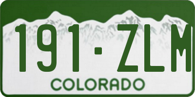 CO license plate 191ZLM