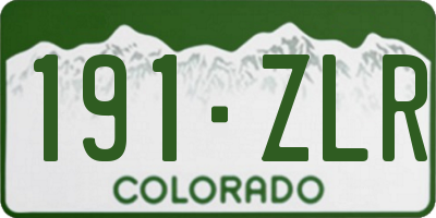 CO license plate 191ZLR