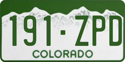 CO license plate 191ZPD