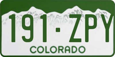 CO license plate 191ZPY