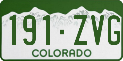 CO license plate 191ZVG