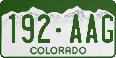 CO license plate 192AAG
