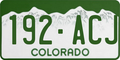 CO license plate 192ACJ