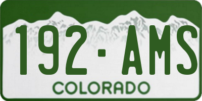 CO license plate 192AMS