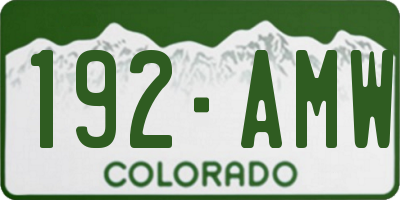 CO license plate 192AMW