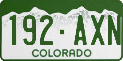 CO license plate 192AXN