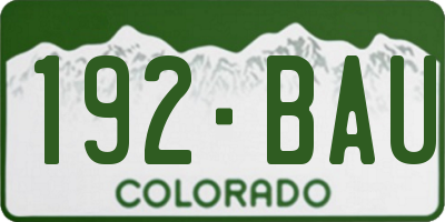 CO license plate 192BAU