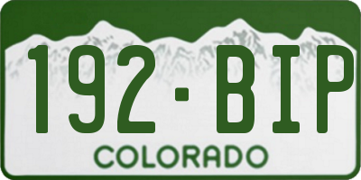CO license plate 192BIP