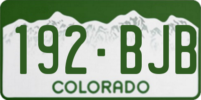CO license plate 192BJB