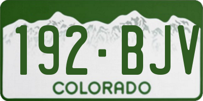 CO license plate 192BJV