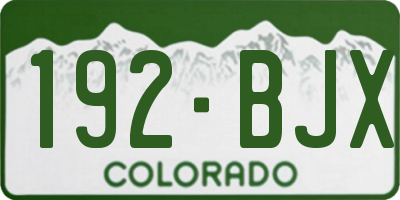 CO license plate 192BJX