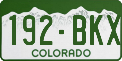 CO license plate 192BKX