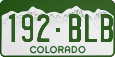 CO license plate 192BLB